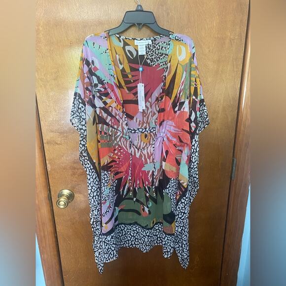 BLEU ROD BEATTIE UP LET'S GET LOUD CAFTAN SWIMSUIT COVER UP - Picture 5 of 13